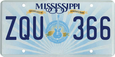 MS license plate ZQU366