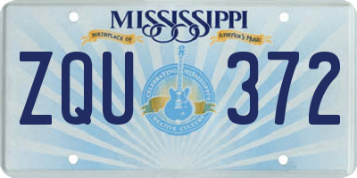 MS license plate ZQU372