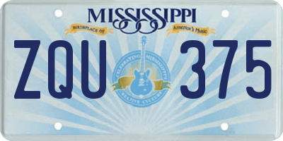MS license plate ZQU375