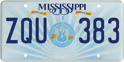 MS license plate ZQU383