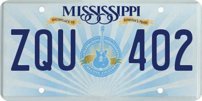 MS license plate ZQU402