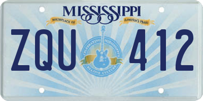 MS license plate ZQU412