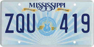 MS license plate ZQU419