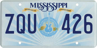 MS license plate ZQU426