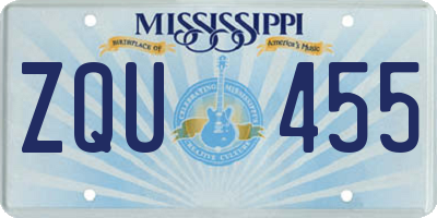MS license plate ZQU455