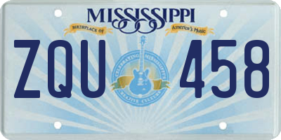 MS license plate ZQU458