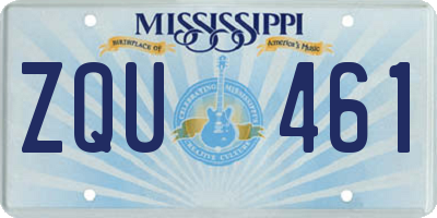 MS license plate ZQU461