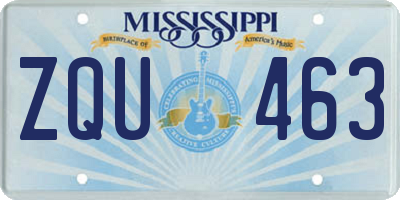 MS license plate ZQU463