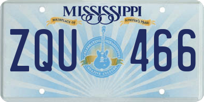 MS license plate ZQU466