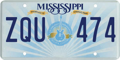 MS license plate ZQU474