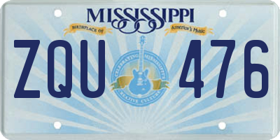 MS license plate ZQU476