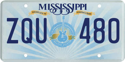 MS license plate ZQU480