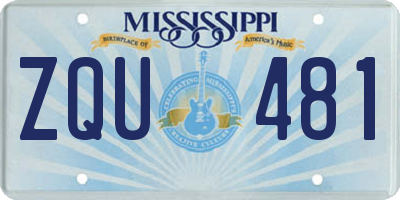 MS license plate ZQU481
