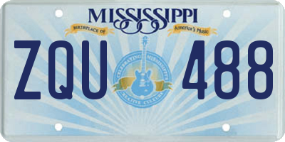 MS license plate ZQU488
