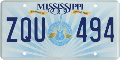MS license plate ZQU494
