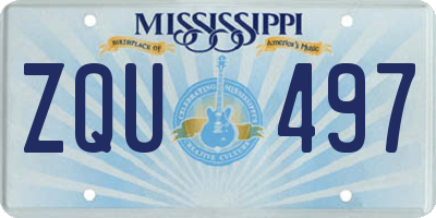MS license plate ZQU497