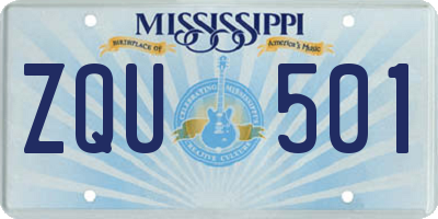 MS license plate ZQU501
