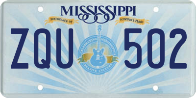 MS license plate ZQU502