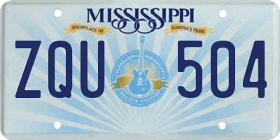 MS license plate ZQU504