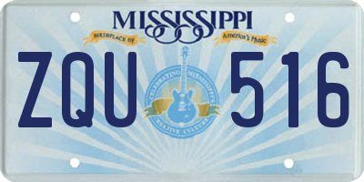 MS license plate ZQU516