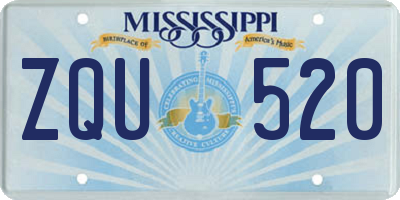 MS license plate ZQU520