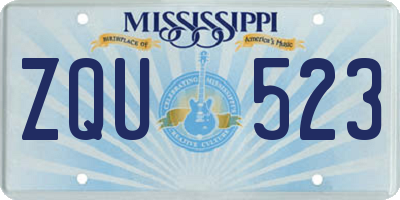 MS license plate ZQU523