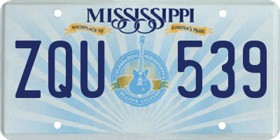 MS license plate ZQU539