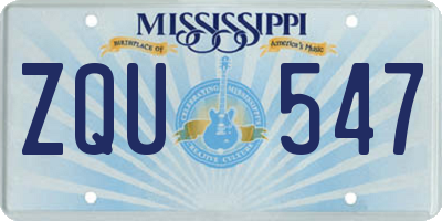 MS license plate ZQU547