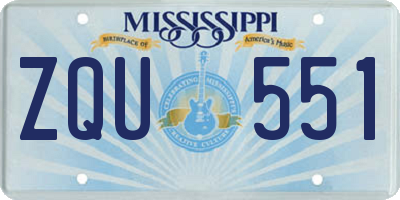 MS license plate ZQU551
