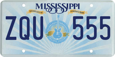 MS license plate ZQU555