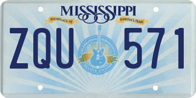 MS license plate ZQU571