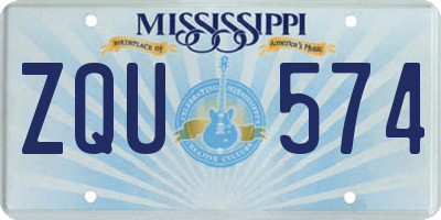MS license plate ZQU574