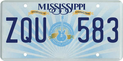 MS license plate ZQU583