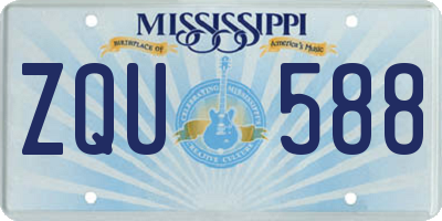 MS license plate ZQU588