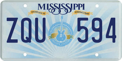 MS license plate ZQU594