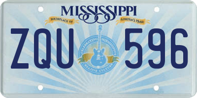 MS license plate ZQU596