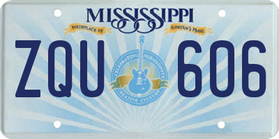 MS license plate ZQU606