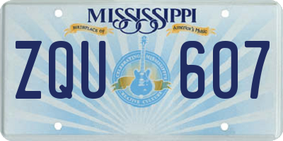MS license plate ZQU607