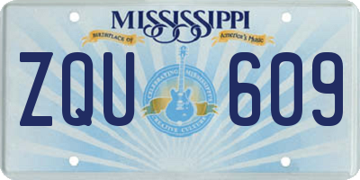 MS license plate ZQU609