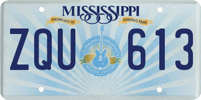 MS license plate ZQU613