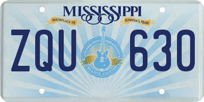 MS license plate ZQU630