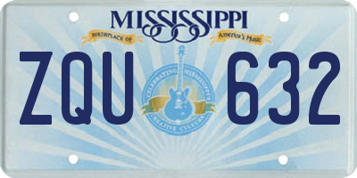 MS license plate ZQU632