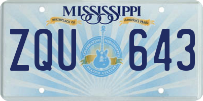 MS license plate ZQU643