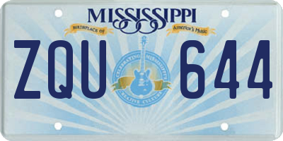 MS license plate ZQU644