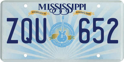 MS license plate ZQU652