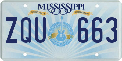 MS license plate ZQU663