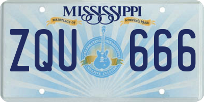 MS license plate ZQU666