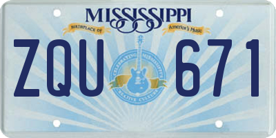 MS license plate ZQU671