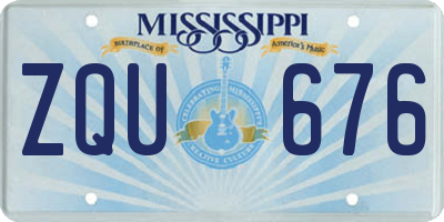 MS license plate ZQU676