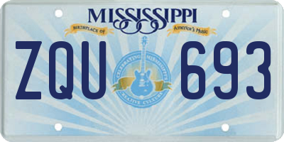 MS license plate ZQU693